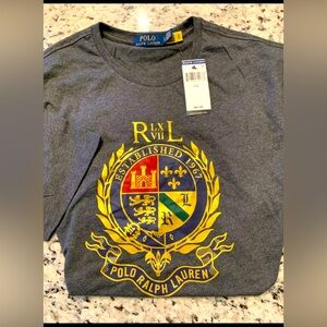 Ralph Lauren Polo Crest Logo t-shirt 
Men’s Large
Heather Grey
New with tags